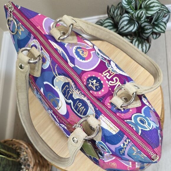 Coach Pop-C Glam Signature Graffiti Tote with Matching Wallet - Picture 10 of 15